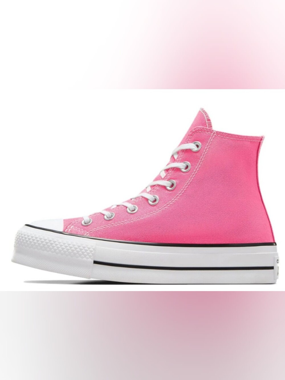 Converse All Star Lift Platform High 'Pink White' Sneakers Size 9 Used Exc